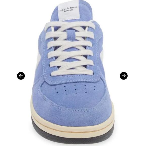 Rag & Bone Retro Court Sneaker Retro Blue Suede Size 38.5 - Picture 4 of 9